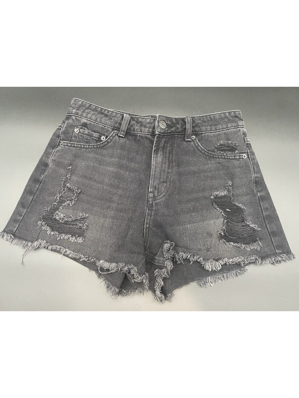 Wild Fable Women's Size 0 Black Distressed Denim High Rise Cut-Off Jean Shorts